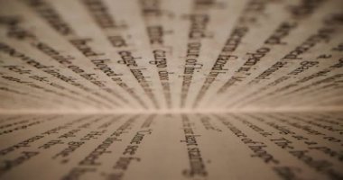 Kağıt sayfaları arasında metin ile kitap içinde kaydırma. bilgelik ve okuma kavramı