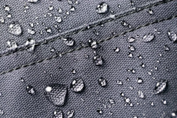 Waterproof Fabric Closeup Water Resistant Textile Water Drops — Stock Photo, Image