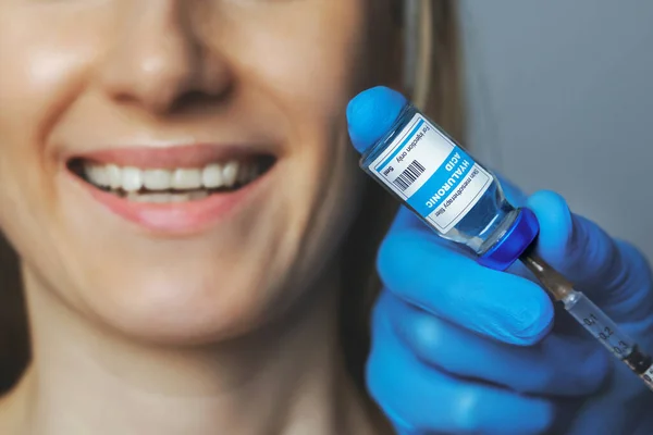 Hyaluronzuur Injectie Huid Hydratatie Veroudering Procedure — Stockfoto