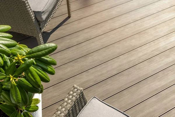 Wpc Terrazza Pannelli Plastica Legno Decking Composito — Foto Stock