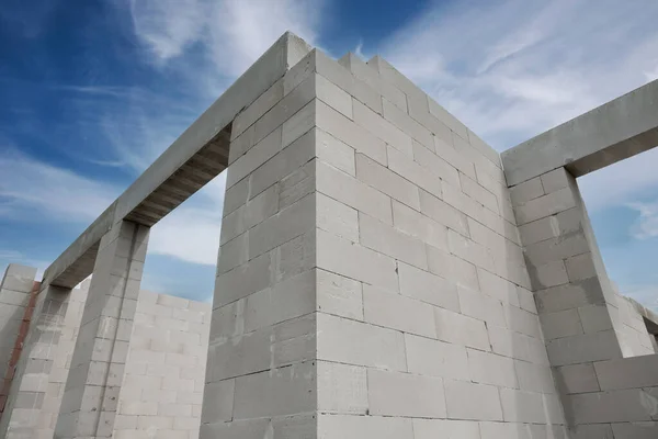 House Construction Autoclaved Aerated Concrete Blocks — Stock Photo, Image