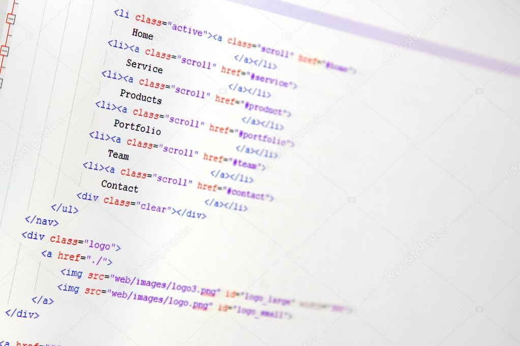 website development - programming code on computer screen