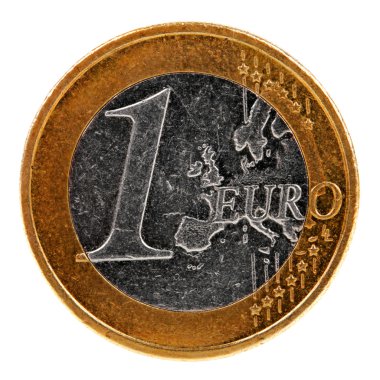 Beyaz Arkaplanda İzole Edilmiş Bir Euro Sikke