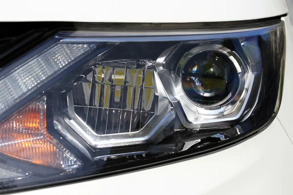 Closeup of car headlight — Stock Photo, Image