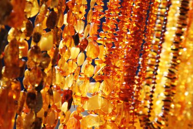 closeup of amber jewelry