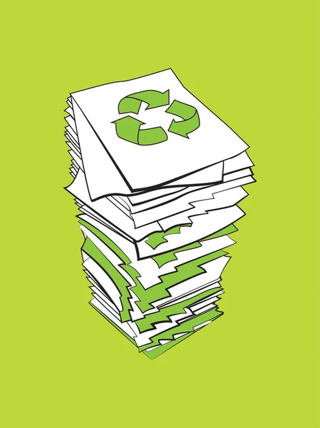 Στοίβα από ανακυκλωμένο χαρτί — Διανυσματικό Αρχείο