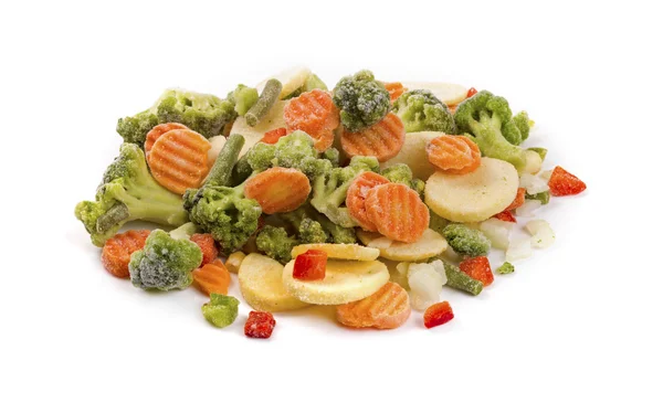 Mix of frozen vegetables isolated on white — Stock Photo, Image