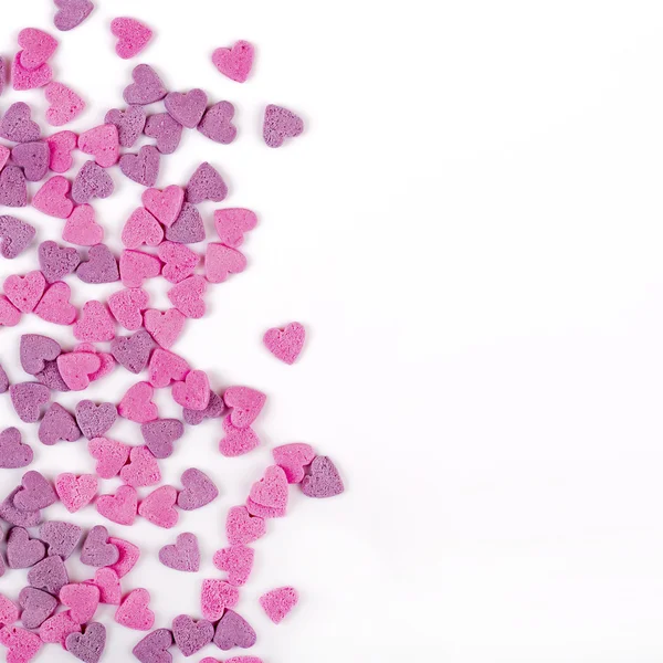 Romantico modello di biglietto di auguri con caramelle a forma di cuore e poliziotto — Foto Stock