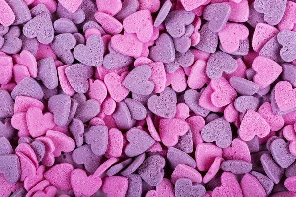 Texture of heart shaped candies — Stock Photo, Image
