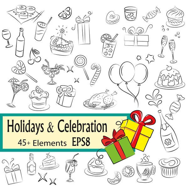 Holidays and Celebration — Stock Vector