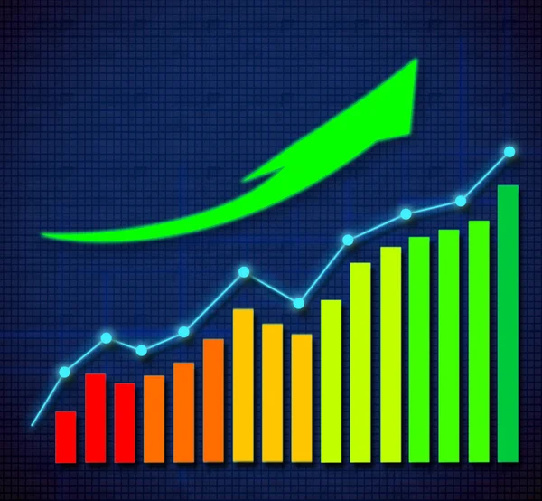 Business graph and upward directed arrows — Stock Photo, Image