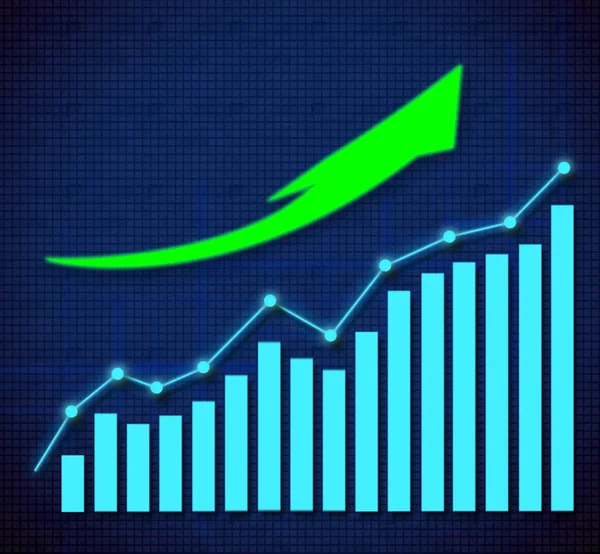 Gráfico de negocio y flechas dirigidas hacia arriba — Foto de Stock