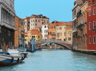 Mimari, kanal ve Köprüsü Venedik