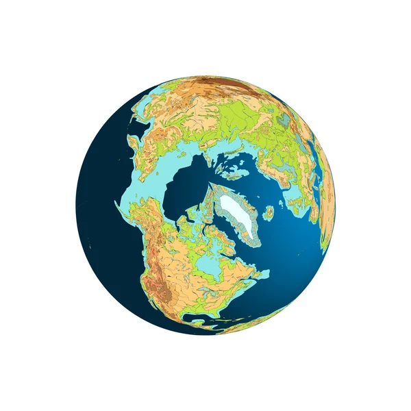 Världen världen. Planetjorden. Nordpolen — Stock vektor