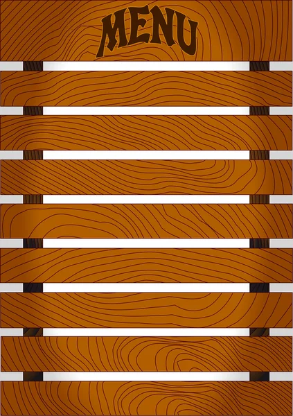 Tablero de menú de madera, ilustración vectorial — Vector de stock