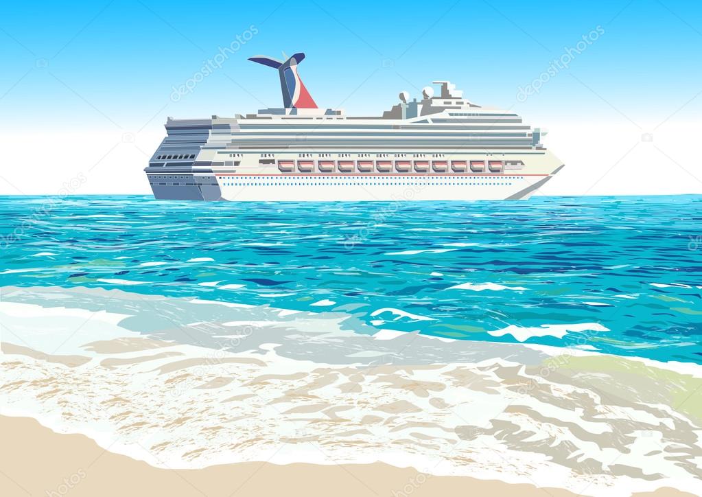 Cruise ship, vector illustration