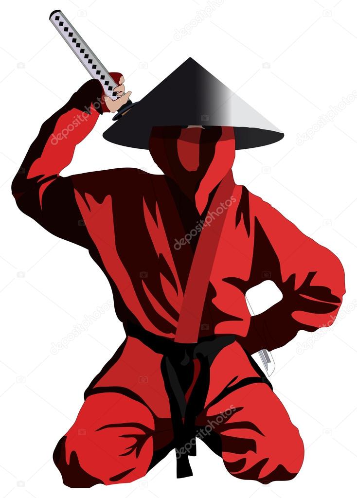 Red ninja, vector