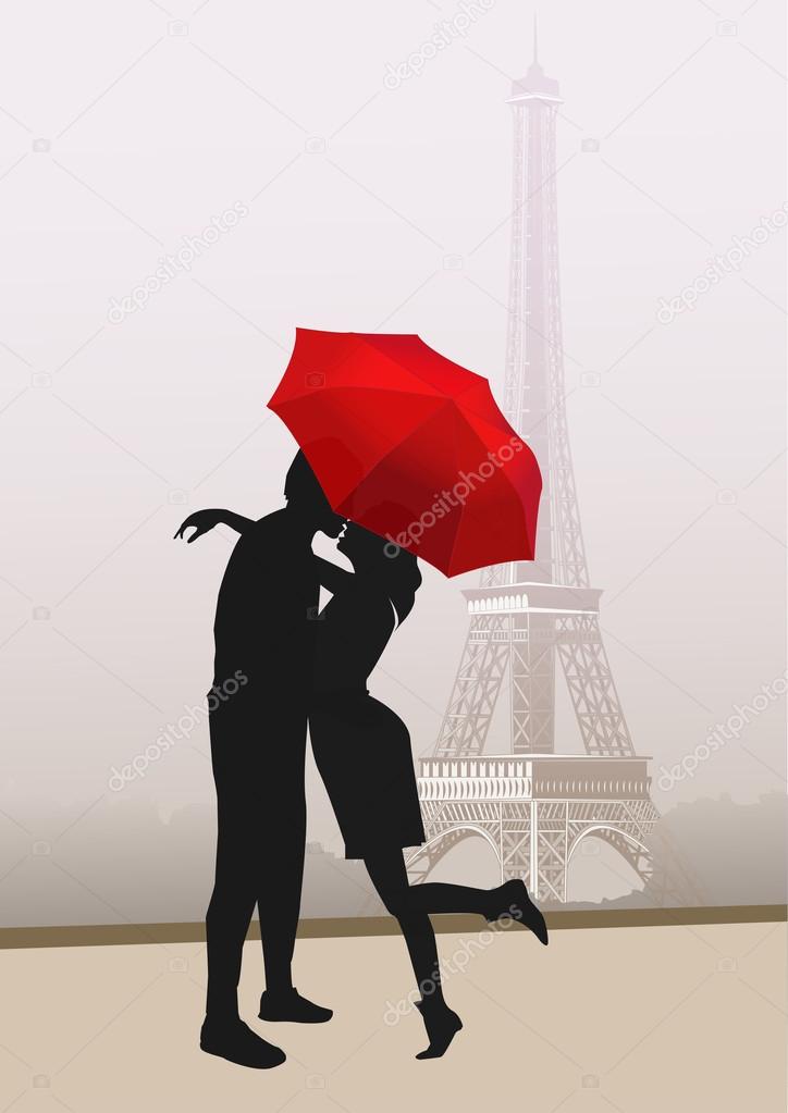 Couple of lovers in Paris