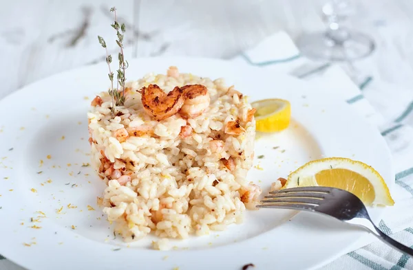 Risotto with shrimps and thyme