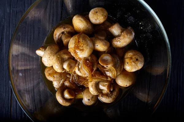Roasted marinade mushrooms — ストック写真