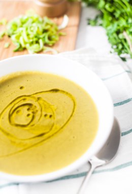 Pırasa Çorbası yakın çekim