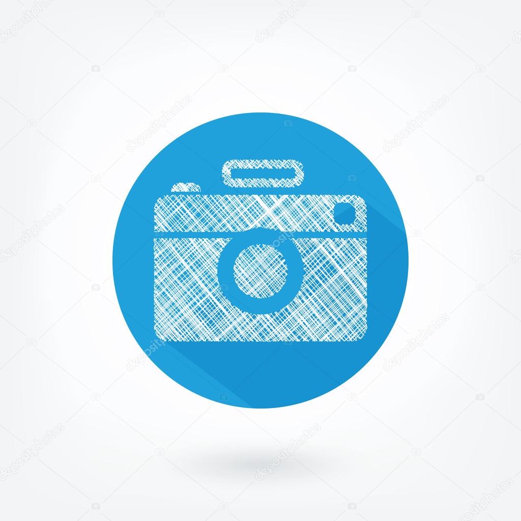 Flat styled icon of film camera