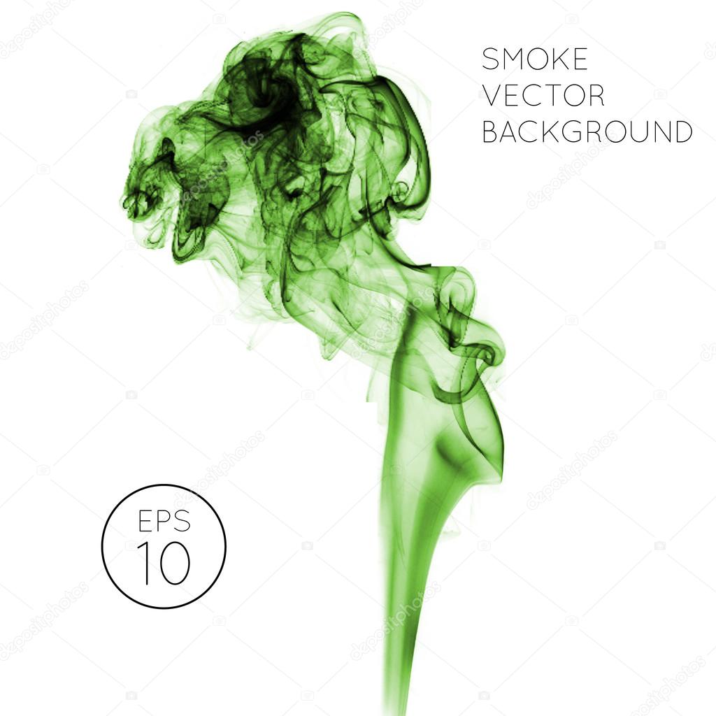 Realistic green vector smoke