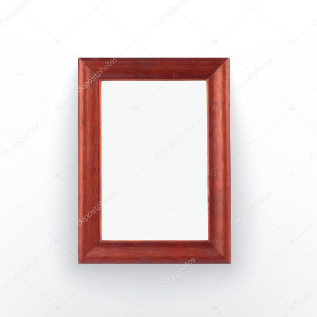 Realistic vector wood photo frame