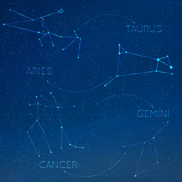 manzarası ile birçok yıldız zodyak takımyıldızı