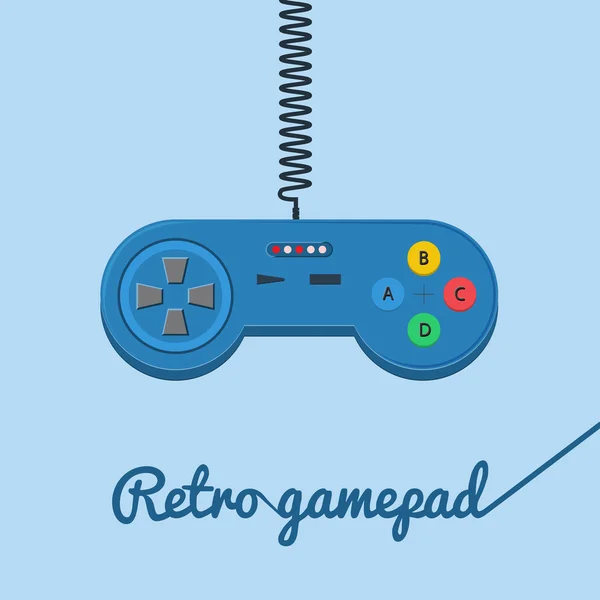 Retro gamepad in flat style — Stock Vector