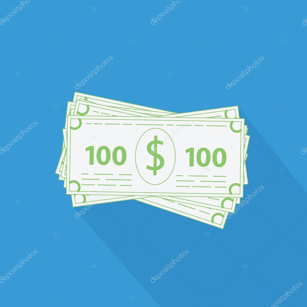flat stack of money icon
