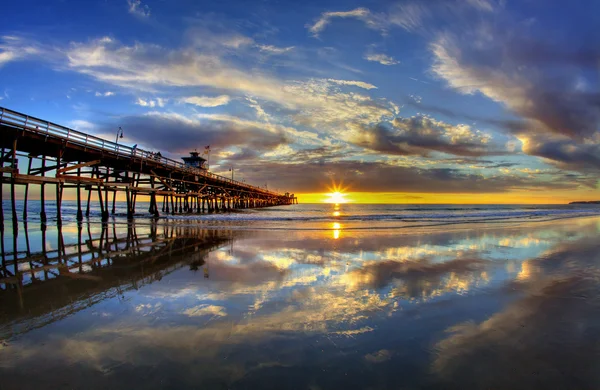 San Clemente Pier Atardecer de verano — Foto de Stock