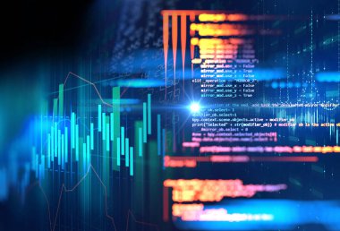 Finansal piyasa grafiği teknolojinin soyut arka planı