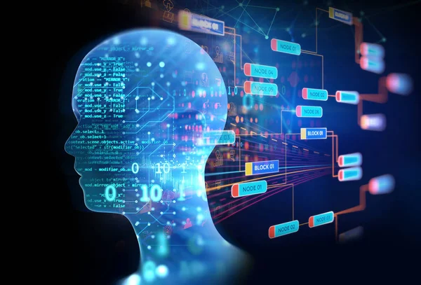 Contexte Conceptuel Intelligence Artificielle Les Humains Les Cyber Entreprises Sur — Photo