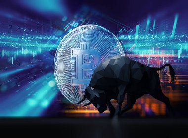 Finansal piyasa grafiğindeki siluet biçimi, hisse senedi piyasasının yükselişi veya yükselmesi olan yatırım 3d illüstrasyonunu temsil ediyor