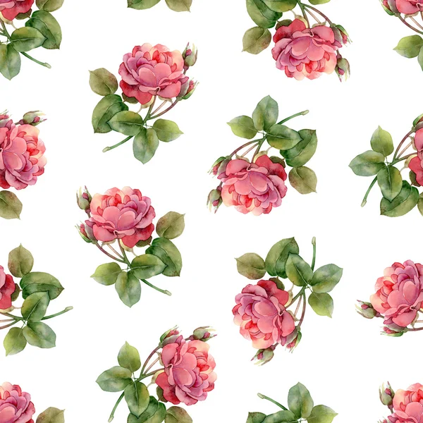 Seamless floral pattern with roses — Stock Photo, Image