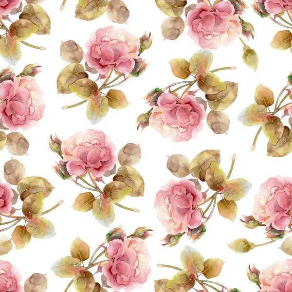 Nahtloses Blumenmuster mit Rosen — Stockfoto