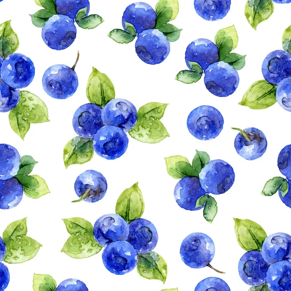 Seamless pattern with bilberry — Stock Photo, Image