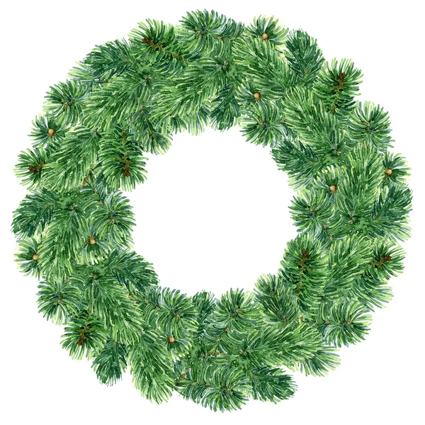 Christmas watercolor wreath — Stock Photo, Image