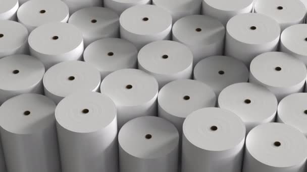 Rendu Papier Blanc Rouleaux Fond Séquences — Video