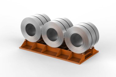 Beyaz arkaplanda 3D çelik levhalar oluşturma