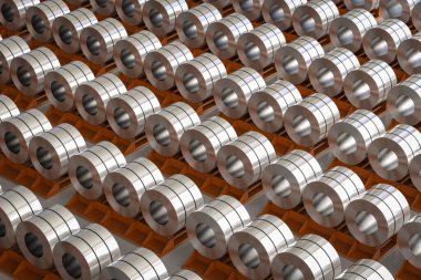 Fabrikada 3D çelik levha rulosu