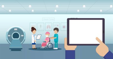 Kanser kliniğinde boş ekran tableti