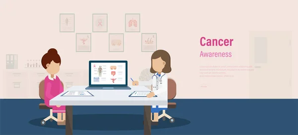 Infografía Del Seguro Contra Cáncer Diseño Plano Vector Ilustración — Vector de stock