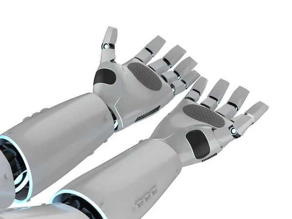 Rendering Robot Hand Open Extend Isolated White Background — Stock Photo, Image