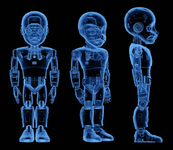 Рентгеновский Миленький Робот Робот Искусственного Интеллекта Мультяшным Персонажем — стоковое фото