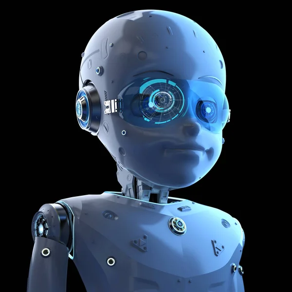 Rendering Cute Robot Artificial Intelligence Robot Cartoon Character — Stock Photo, Image