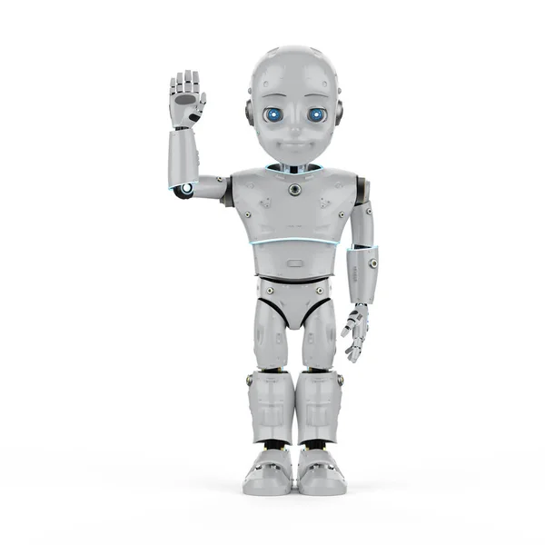 Rendant Robot Mignon Robot Intelligence Artificielle Avec Salutation Personnage Dessin — Photo