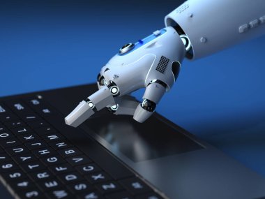 3d robot eli bilgisayar klavyesiyle çalışıyor