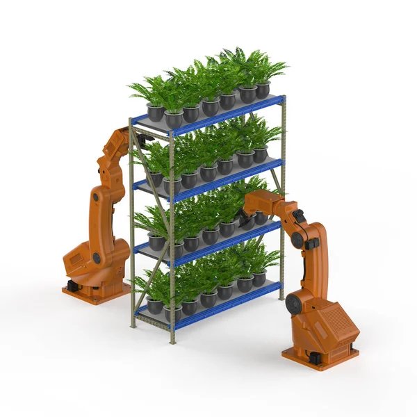 Concept Technologie Agricole Avec Bras Robotisé Jours Serre — Photo